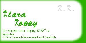 klara koppy business card